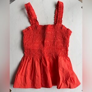 GAP Smocked Top Blood Orange Size Small